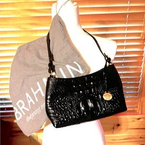 COPY - NWOT BRAHMIN BLACK MELBOURNE ANYTIME MINI LEATHER SHOULDER BAG W DUST BAG